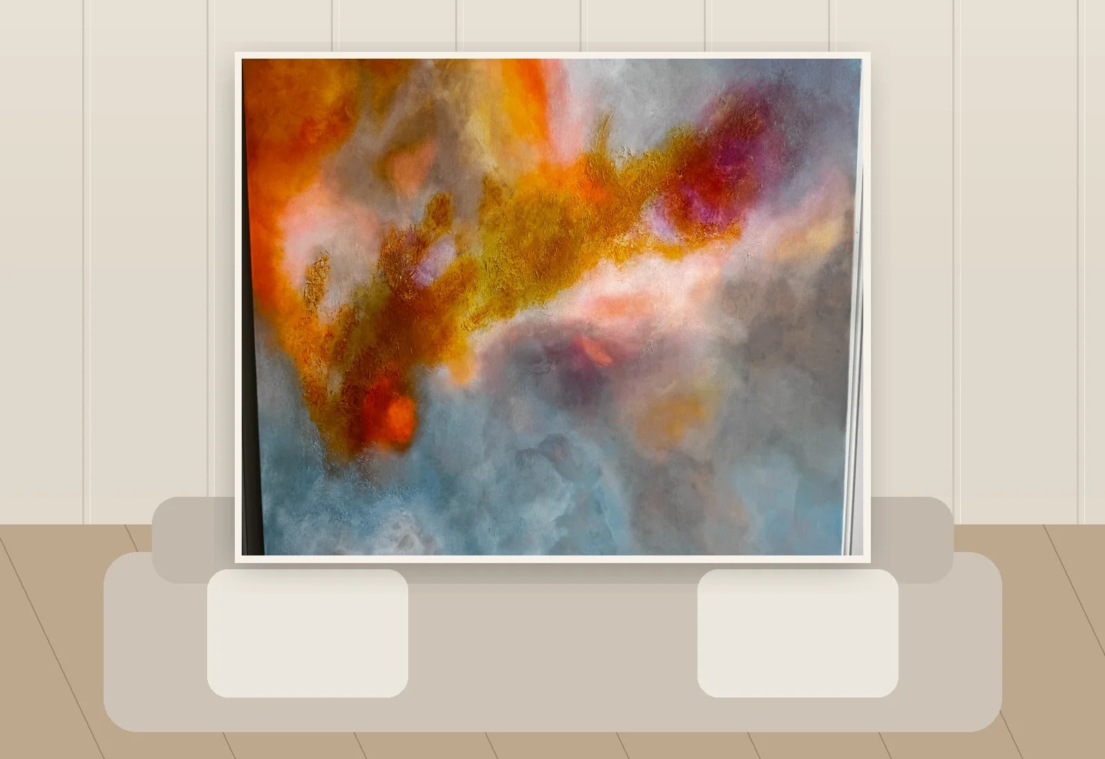 Stille horisont vist på vegg i stue